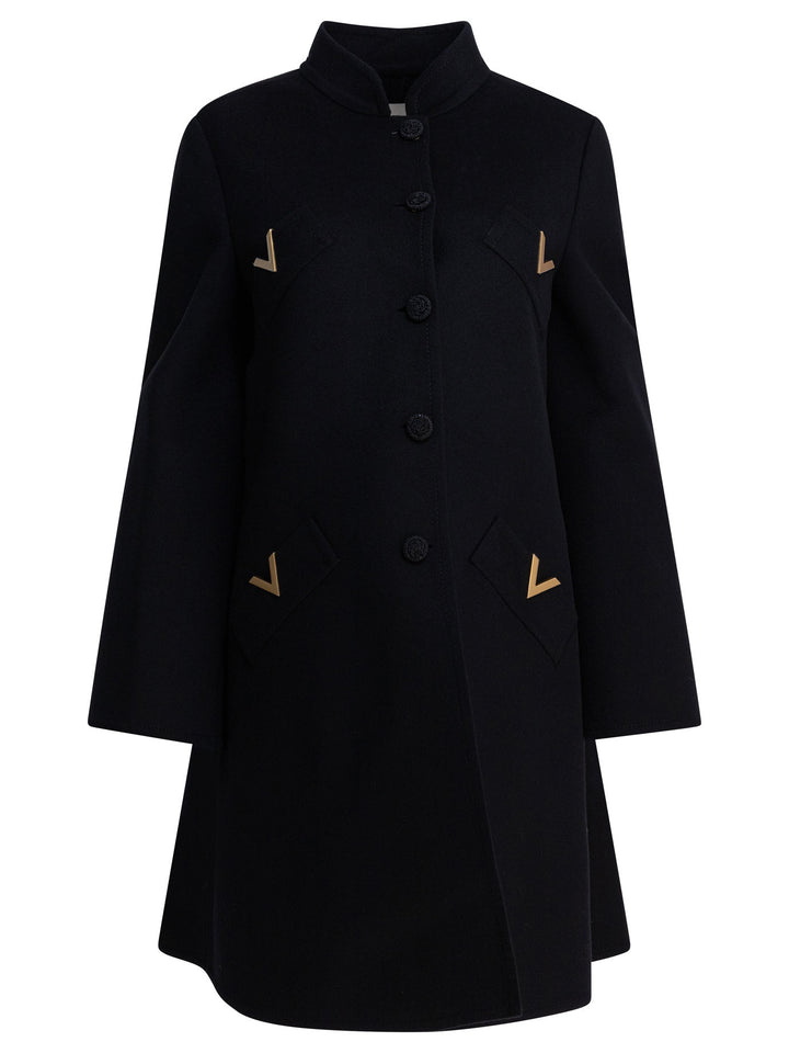 Valentino Wool And Cashmere Coat Jackets and Coats - Black | 2f1fb5b205415692c5f26e218e17340f4c94bce0