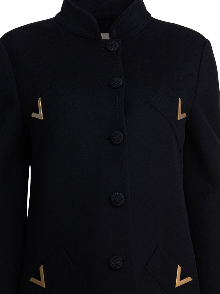 Valentino Wool And Cashmere Coat Jackets and Coats - Black | 31d238240a9aade0728dc686db4fa9f3d32788f8