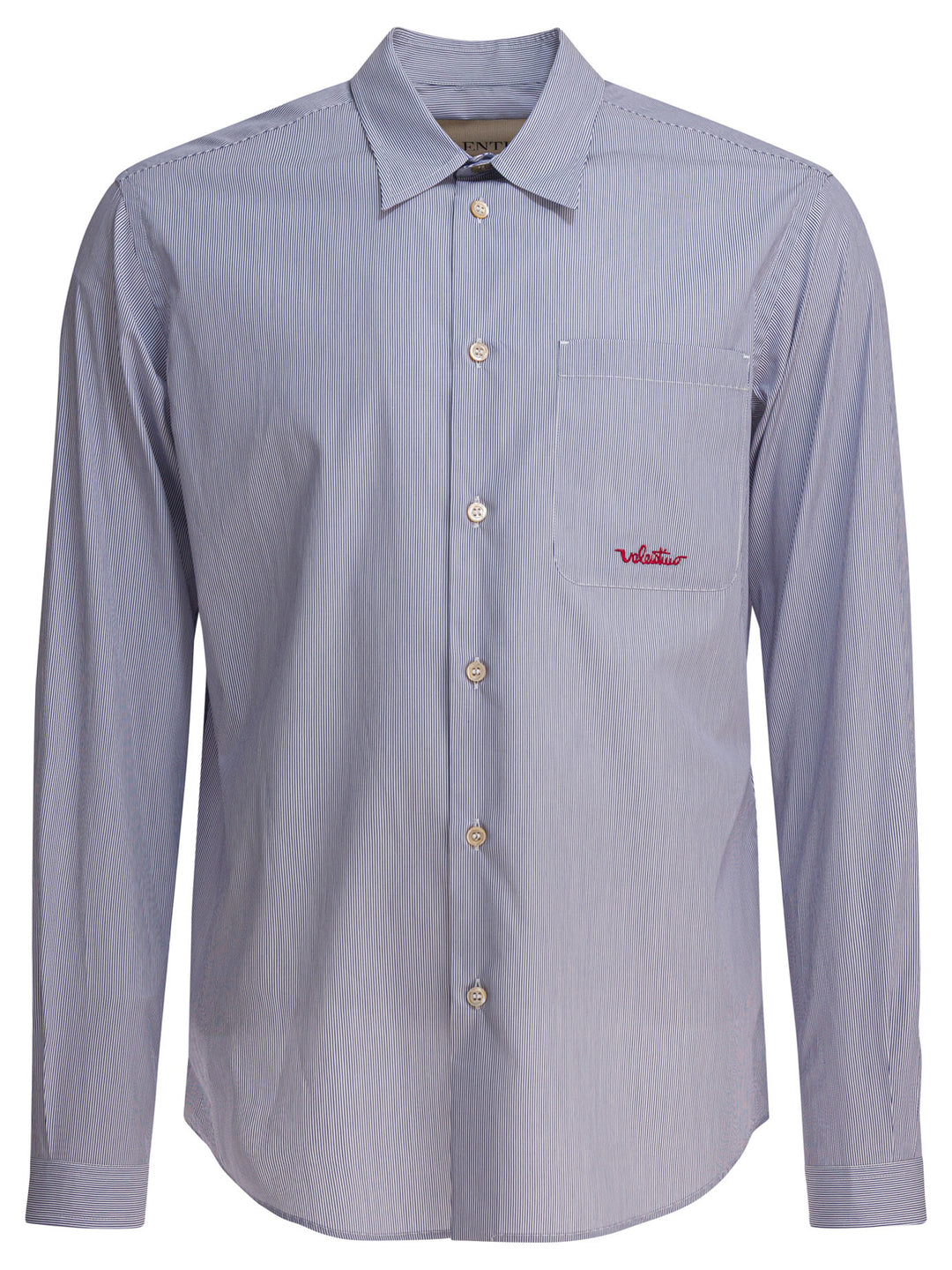 Valentino Cotton Shirt With Logo Shirts - Light blue | 545187a7f13d23648b9d33bfa7ef6c080f13407a