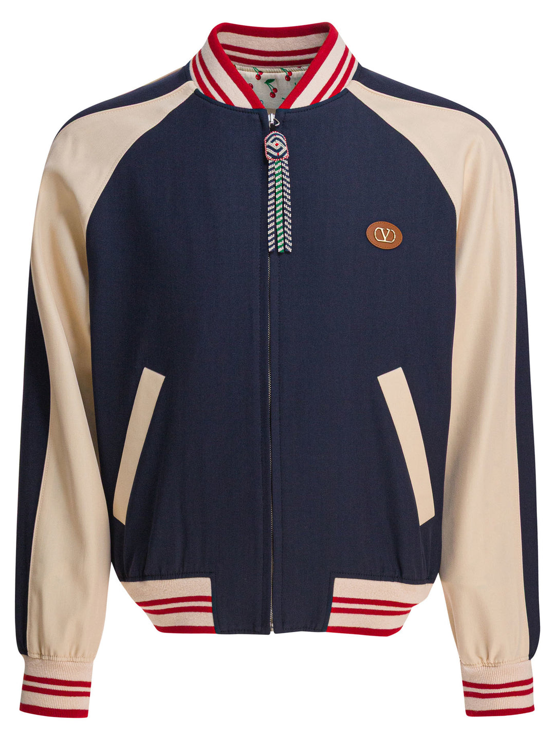 Valentino Virgin Wool Bomber Jacket Jackets and Coats - Blue | bccc1a33745964824f5869d9f31ebd82ab85635a