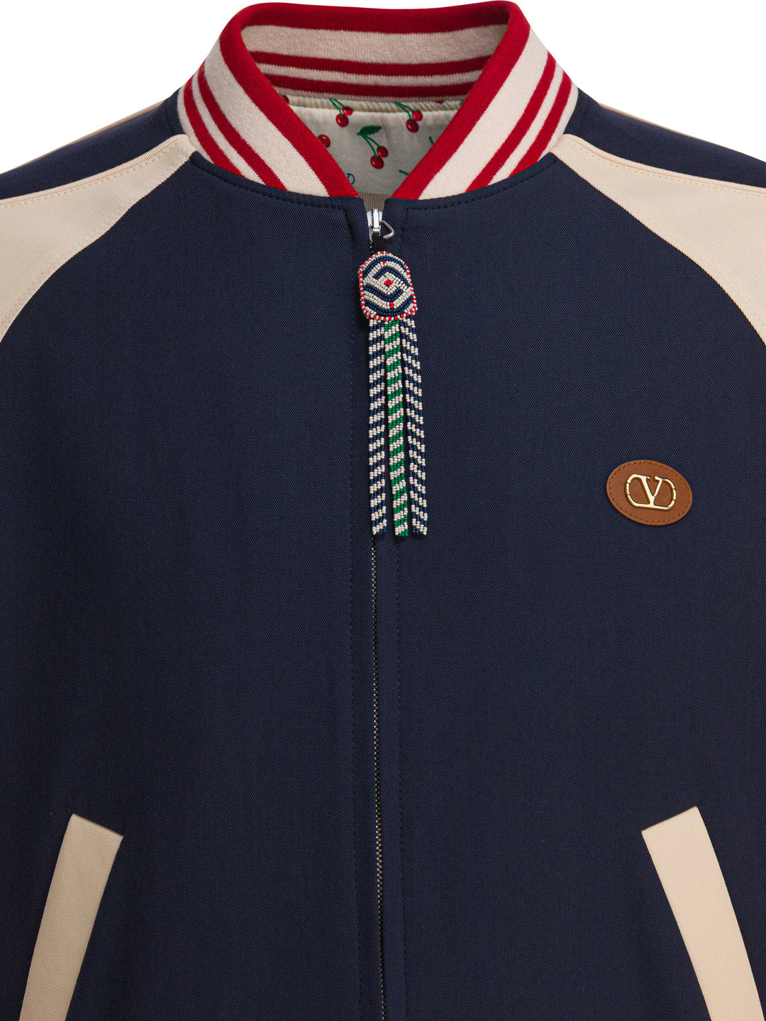 Valentino Virgin Wool Bomber Jacket Jackets and Coats - Blue | 09c6fc4f460517f619c26474f2135a310dfb7a77