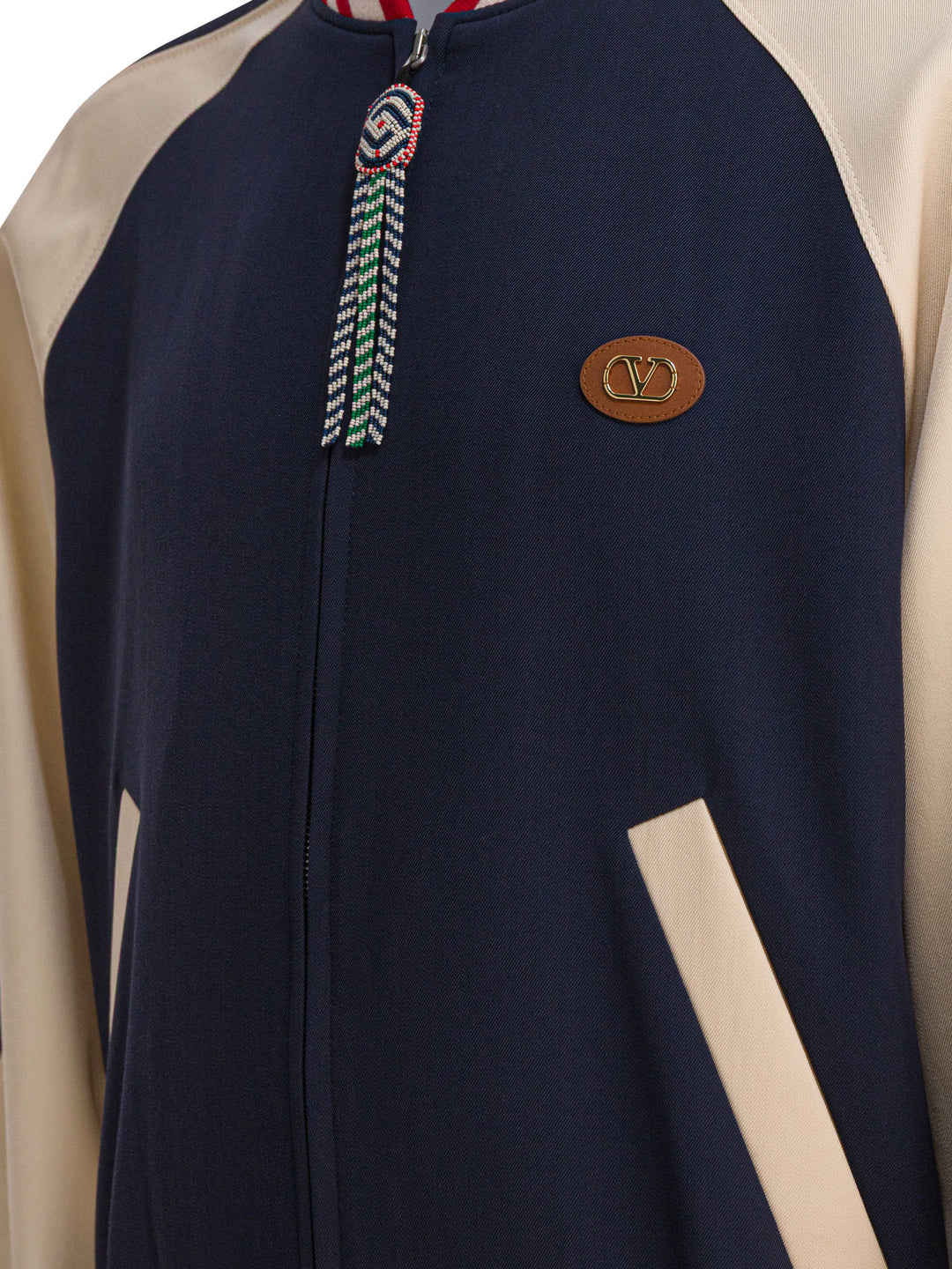 Valentino Virgin Wool Bomber Jacket Jackets and Coats - Blue | 05e7f9258dce0d813e915ee2ce02d13ec023cdad