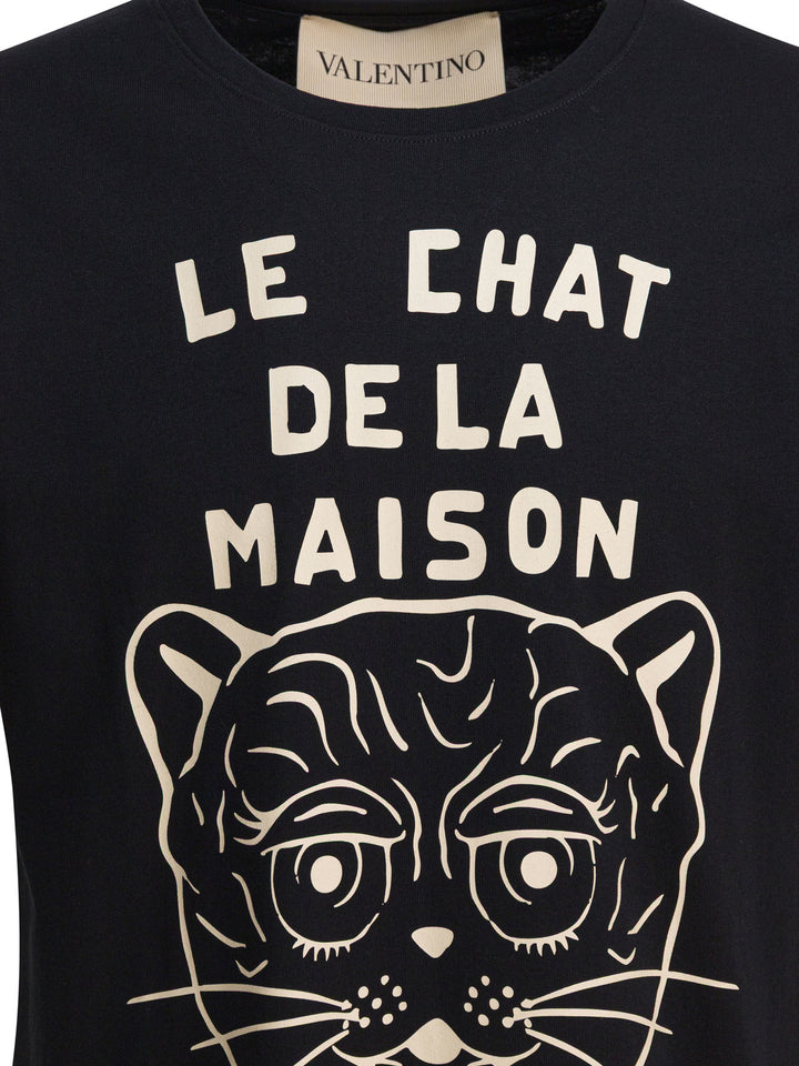 Valentino Le Chat De La Maison T-shirts - Black | 84614f2e8f810499562e2715c0431d14d1759dd8