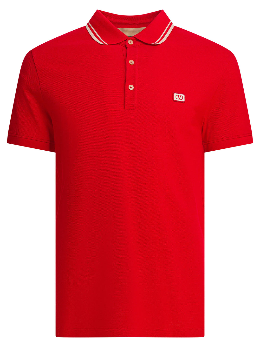 Valentino Cotton Short-Sleeved Polo Shirt Polo shirts - Red | 49accf0965d3a8b3e3827412fff6b865c4f85170
