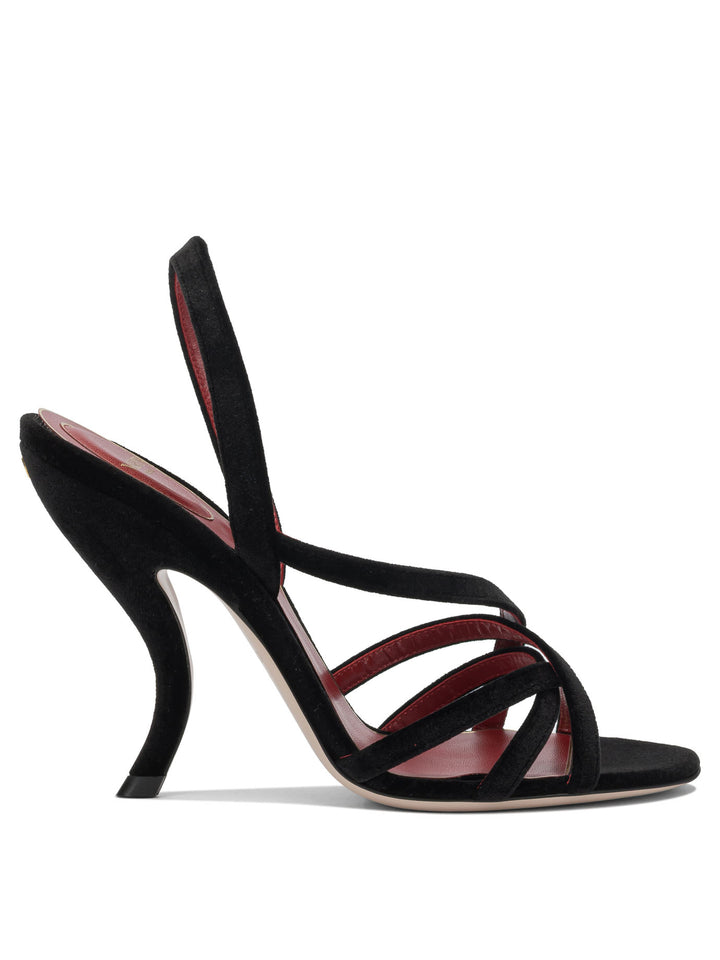Valentino Garavani Fetishique 105mm Sandals - Black | 3646926c26a99c29d0201ea68dcabd4c82bde12a