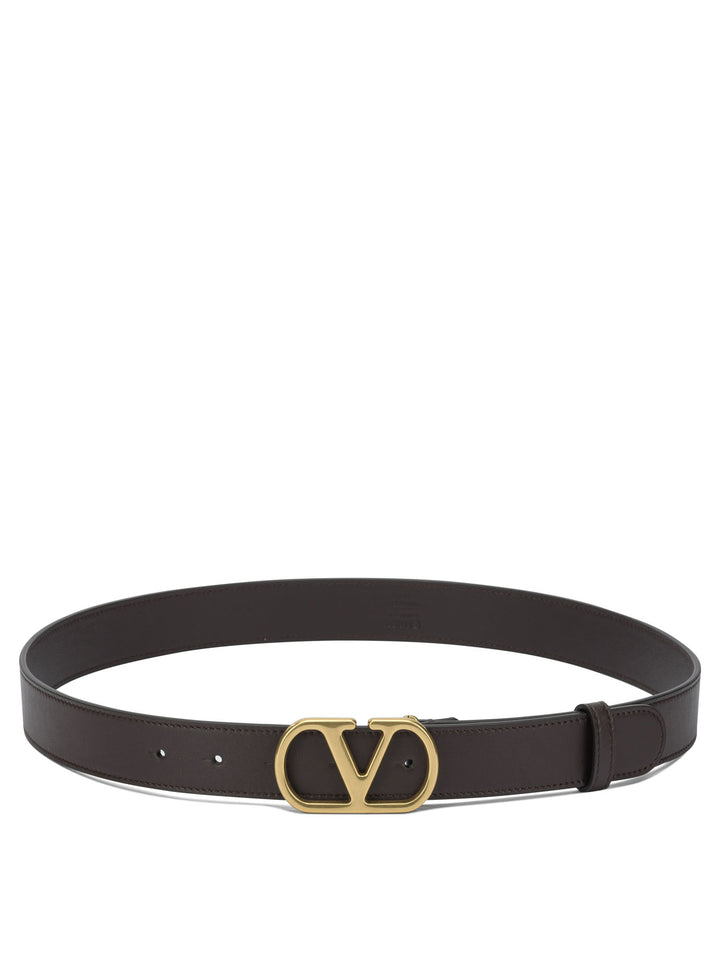 Valentino Garavani Vlogo Leather Belt Belts - Brown | 4fbb85d660aaa4f9f0c26d53a65e90e356769897