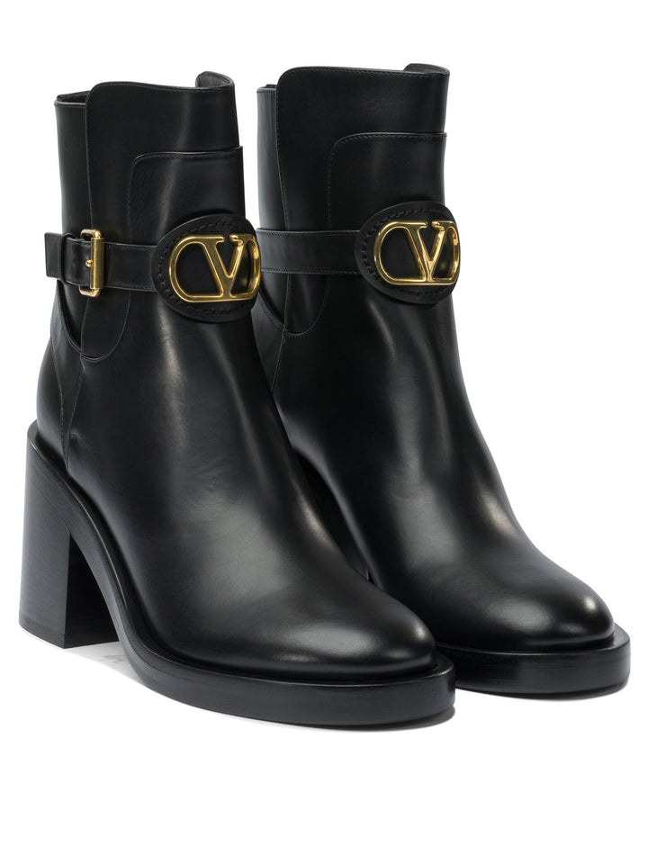 Valentino Garavani Vlogo Signature Ankle Boots - Black | a59c24fcb86fa974be802ae3e1d9dfb428466d3f