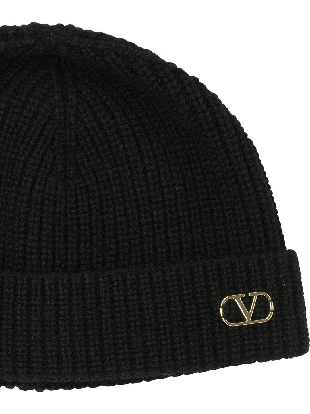 Valentino Garavani Signature Vlogo Cashmere Beanie Hats - Black | a68f94b54b7dfaef146ac23a539193d56863ee10