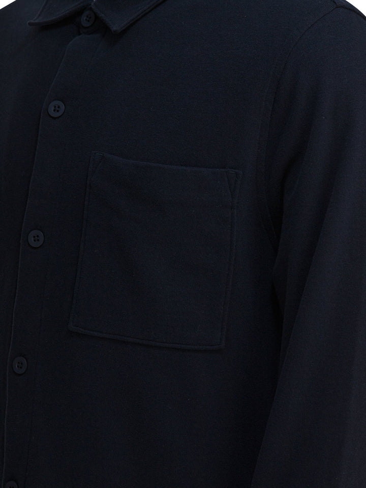 Vince Cotton Suede Overshirt Jacket Jackets and Coats - Blue | f72676d9226bab1fa59ec1bb42874e539e3a33d0