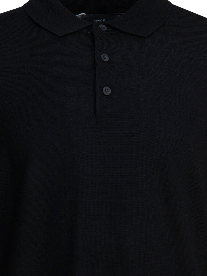 Vince Merino Wool Polo Shirt Polo shirts - Black | e2c408265d03a3e8c3946fd9b04ef86ead99c96e