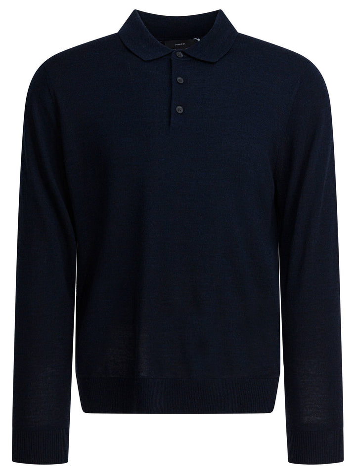 Vince Merino Wool Polo Shirt Polo shirts - Blue | 476dbb2c453d684fb63a3ddb77a53ed6c830eae1