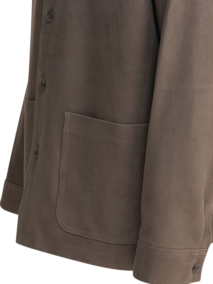 Vince Suede Leather Jacket Jackets and Coats - Grey | f19f190c90e2ae4fceebec49267bc2aa6955c9fc