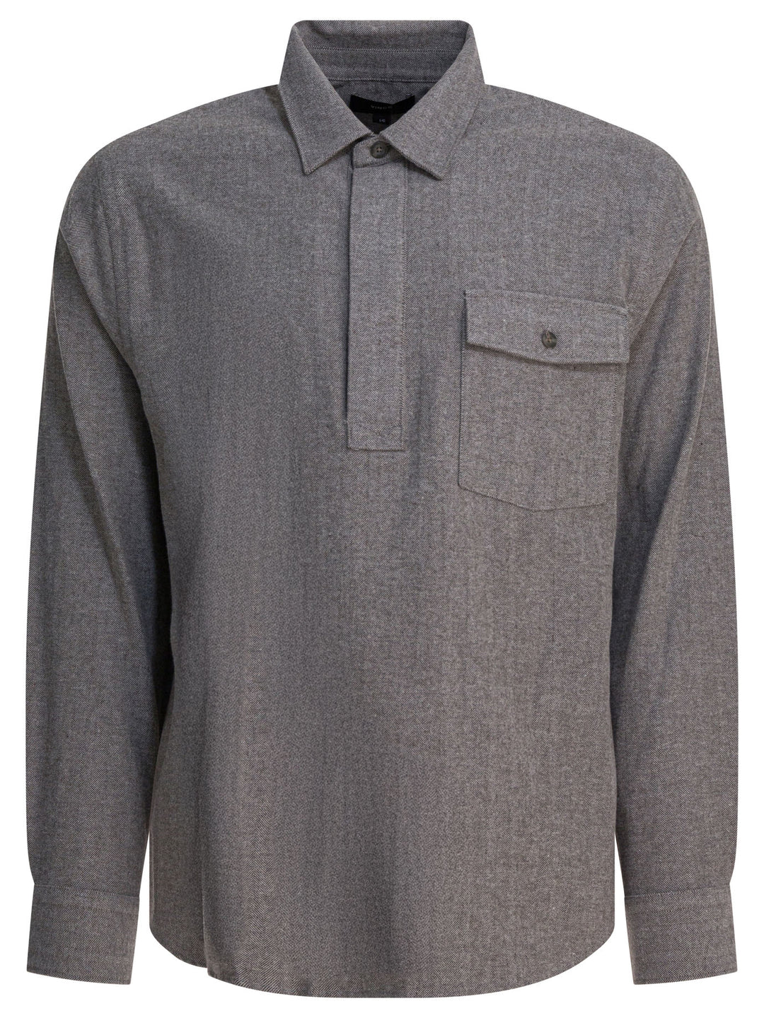 Vince Herringbone Shirt Shirts - Grey | d9a5f61d4f78c6695b577cf54a24aec42e1e9199