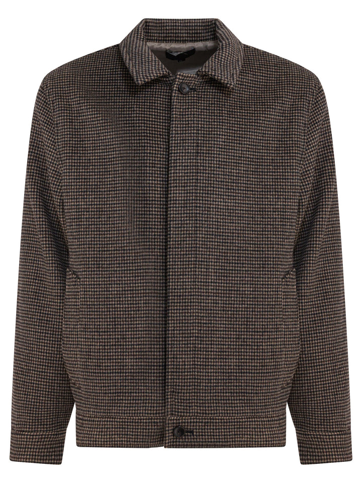 Vince Houndstooth Overshirt Jacket Jackets and Coats - Brown | 5b269122fe8b21a587cf05238cb0a468f7050fd9
