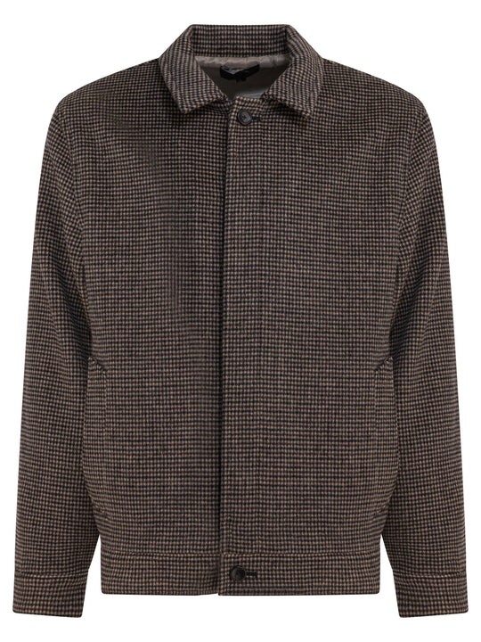 Houndstooth Overshirt Jacket Jackets And Coats Brown