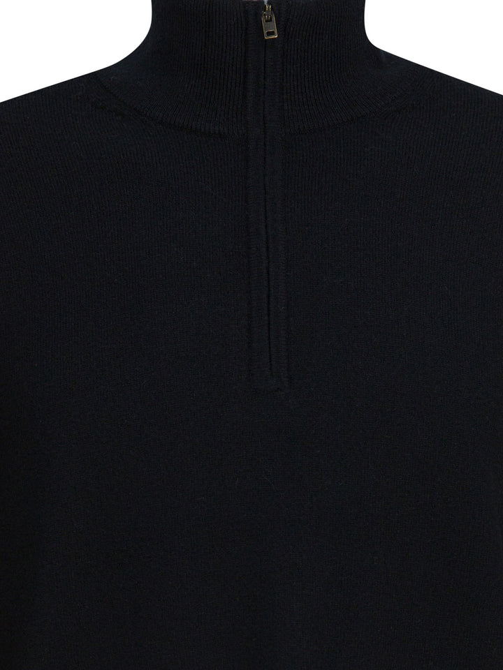 Vince Cashmere Sweater With Half Zipper Knitwear - Black | 1a77f476903182a759977effb1705b416a6f73d3