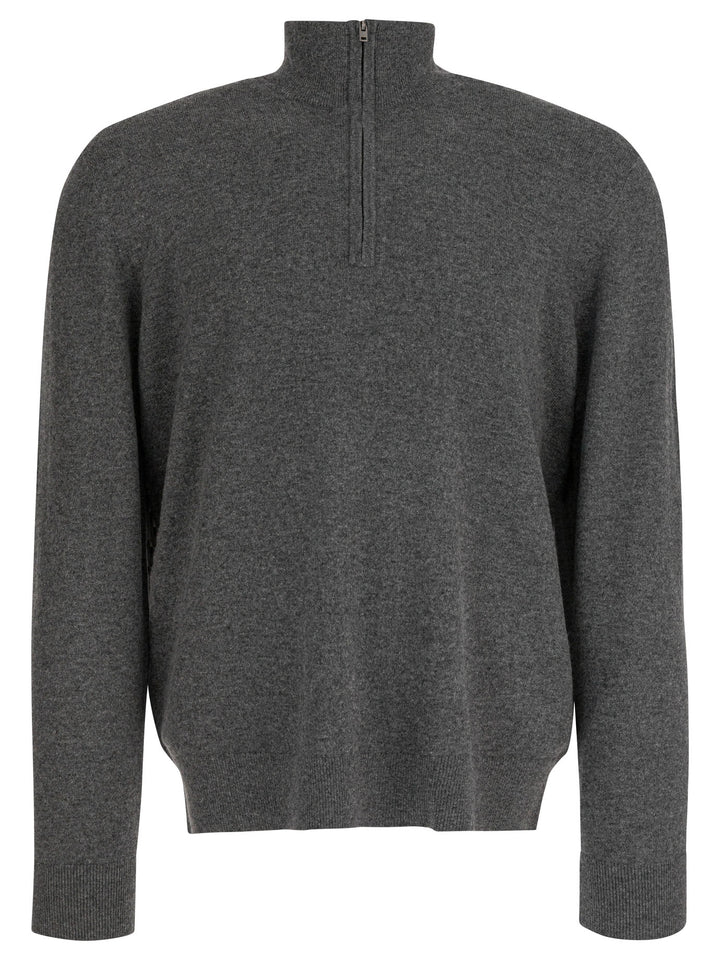 Vince Cashmere Sweater With Half Zipper Knitwear - Grey | 40488f323e1a9d4ac1f22afa0d8104c2721d9d42