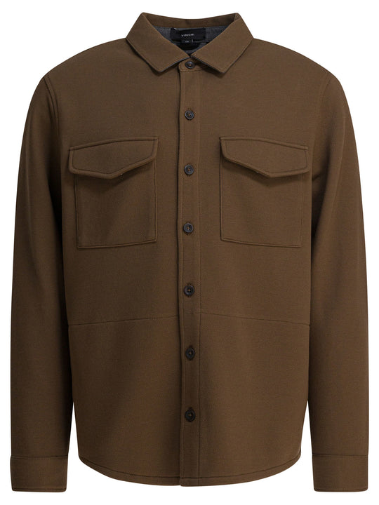 Cotton Overshirt Jacket Jackets And Coats Brown