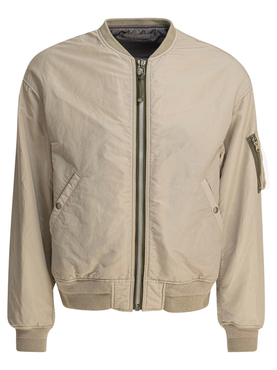 Nylon Bomber Jacket Jackets And Coats Beige