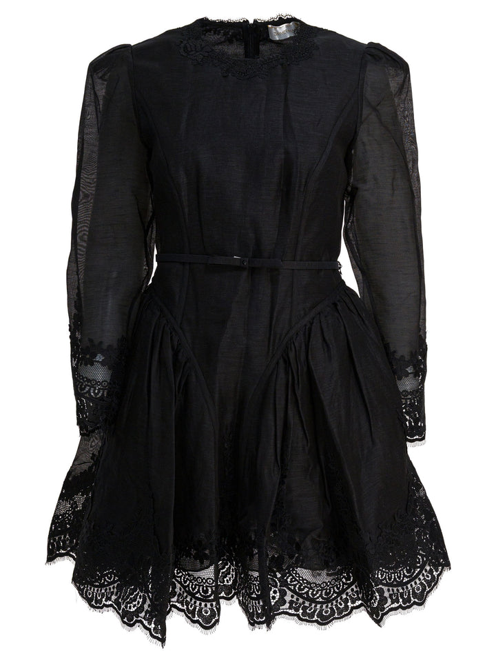 Zimmermann Hypnotic Lace Mini Dress Dresses - Black | 78b3d483cb4ab33c2ba0cc8241aef16be61d9682