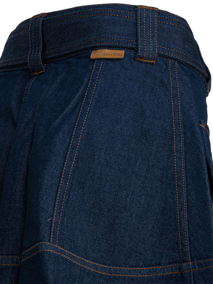 Zimmermann Denim Skirt With Belt Skirts - Blue | dd833050e293fe5244689991217e0656a57a2f90