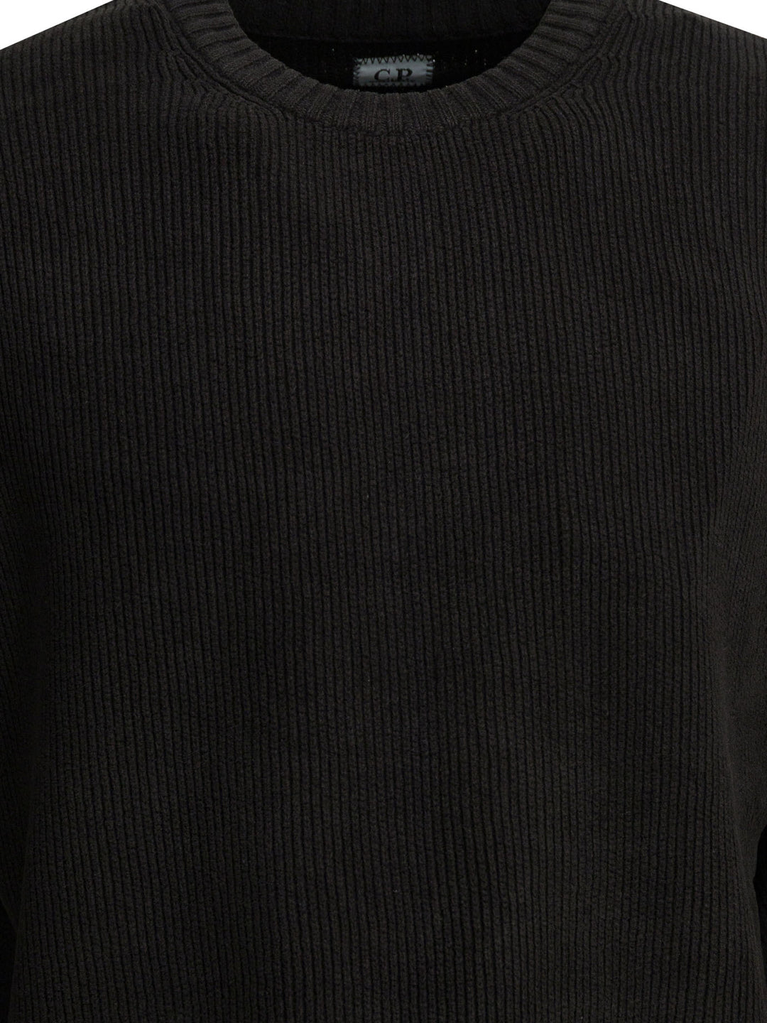 C.P. Company Crew-Neck Sweater With Logo Knitwear - Black | d312f91841fc63c85a09a24fc08f3b1eccbf7361