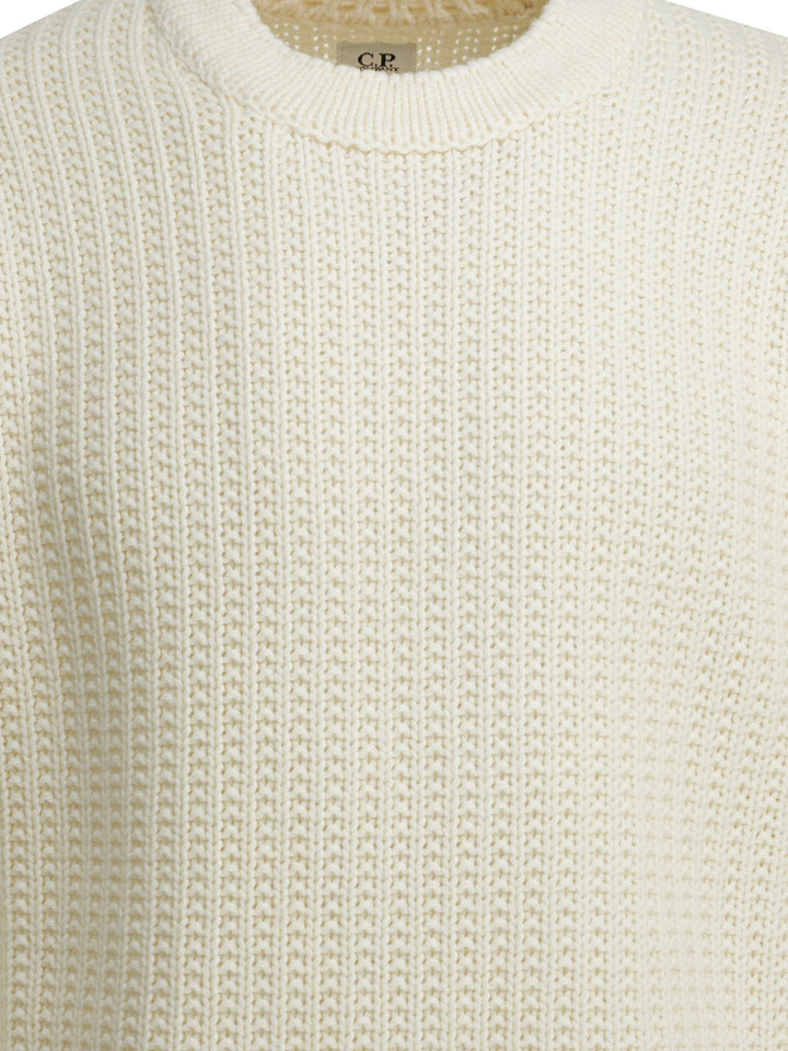 C.P. Company Wool Crew Neck Sweater Knitwear - White | 8ecfed0bfb318399c650e4e5c385b5eebb6fd5e2