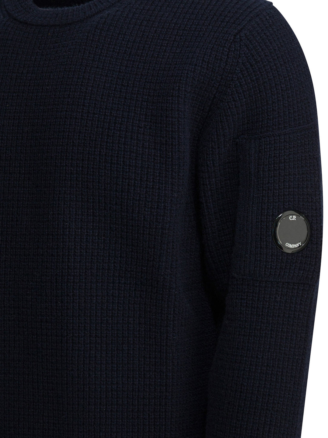 C.P. Company Crew-Neck Sweater With Logo Knitwear - Blue | 6311bf8c338c5a6131b5270b798263ee5f0a7558