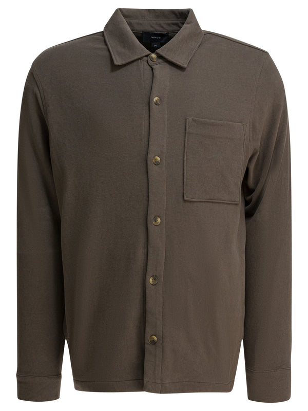 Cotton Suede Overshirt Jacket Jackets And Coats Brown