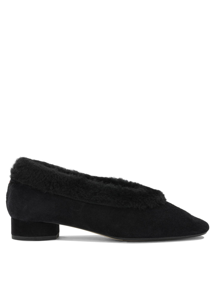 Aeyde Delia Shearling Ballerinas Black