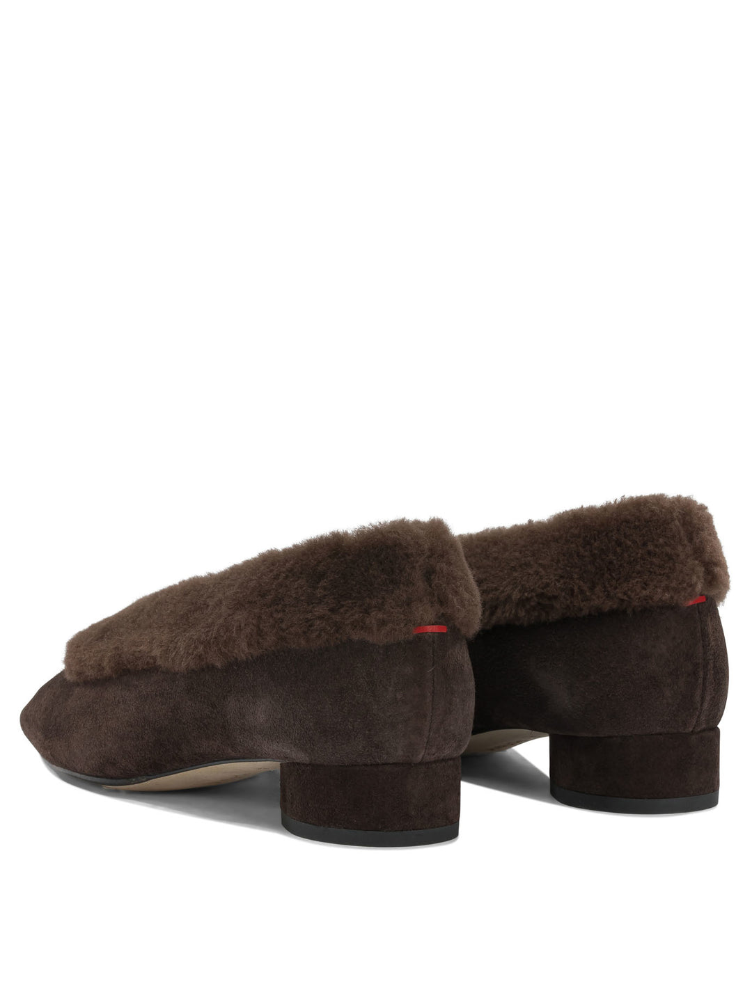 Aeyde Delia Shearling Ballerinas Brown