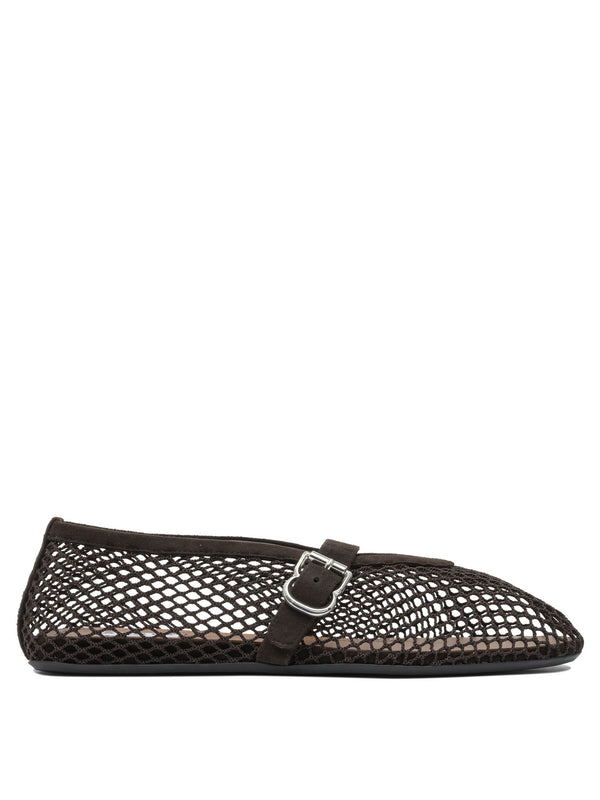 Mary Jane Mesh Ballet Flats Ballerinas Brown