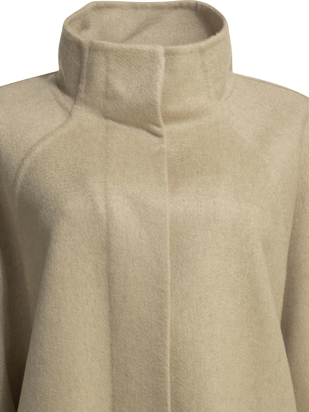 AlaïA Long Asymmetrical Cashmere Coat Jackets and Coats - Beige | 27764875b4056a830fbbde7e321d67896455f338