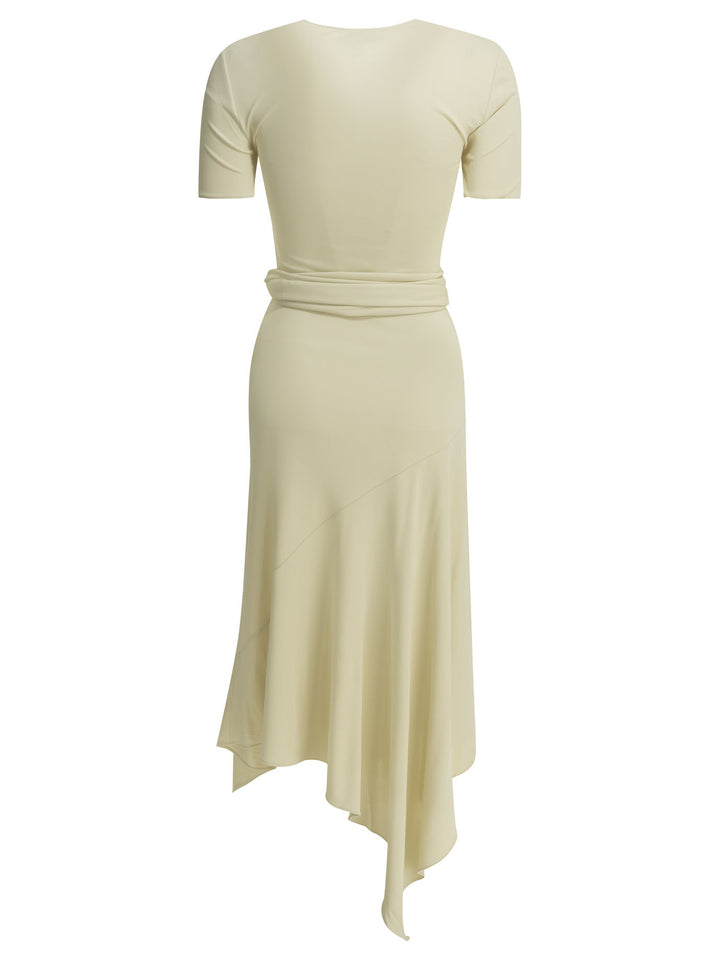 AlaïA Draped Midi Dress Dresses - White | 0a32c72b5346a85601d960028b948f70f6a7f3ba