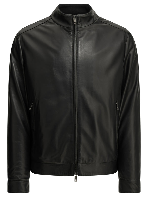 Padded Leather Jacket Jackets And Coats Black