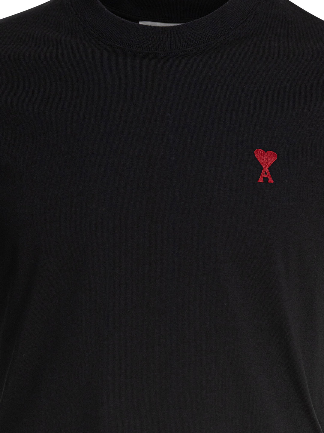 Ami Paris Crew-Neck T-Shirt With Logo T-shirts - Black | 81bb2d20388e3f09383fec8c1c824e4cb5358374