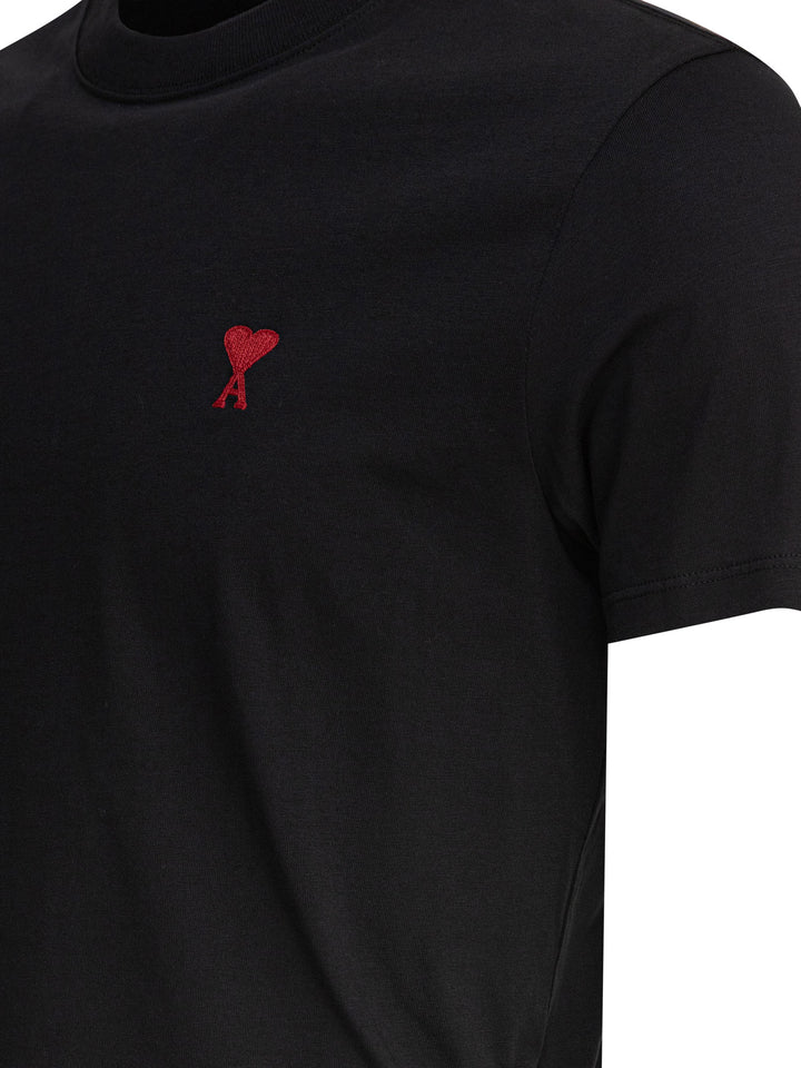 Ami Paris Crew-Neck T-Shirt With Logo T-shirts - Black | 60f4587631611d68115c969af69d504f69b00c31