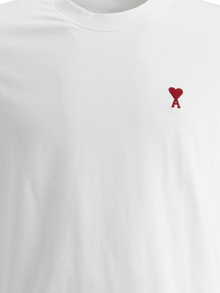 Ami Paris Crew-Neck T-Shirt With Logo T-shirts - White | fb73af6d7db387b97d0453cbcd767f34bd0f0d4d
