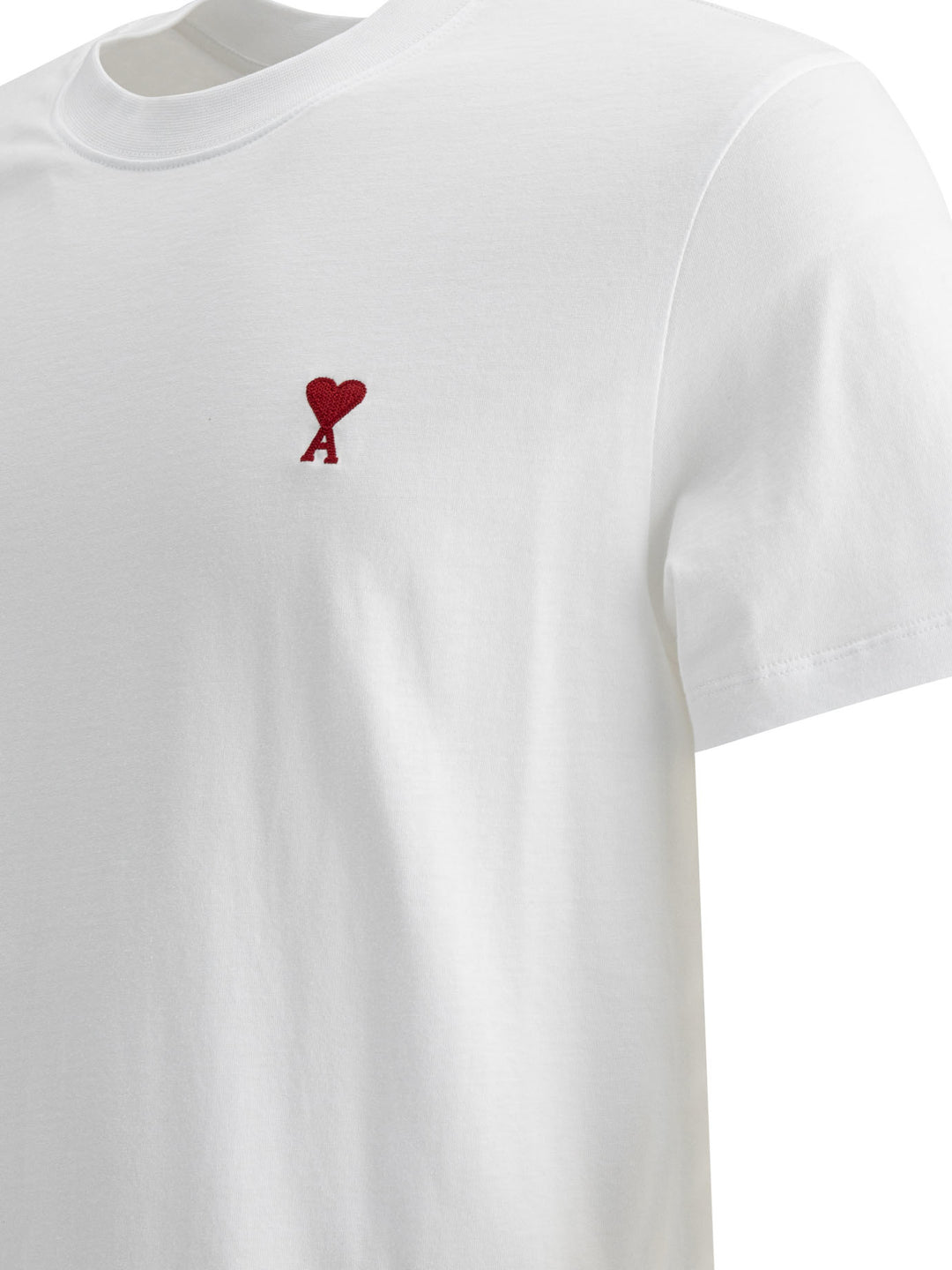 Ami Paris Crew-Neck T-Shirt With Logo T-shirts - White | 7a9860f88289bcd16f7f49267b85ec6c9589e1fa