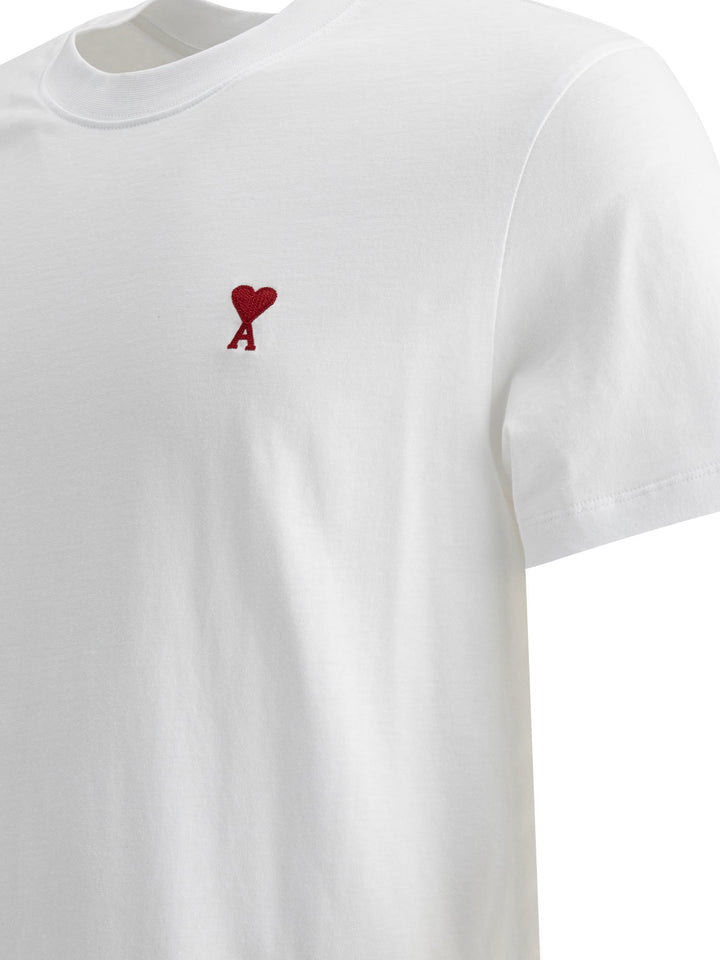Ami Paris Crew-Neck T-Shirt With Logo T-shirts - White | 7a9860f88289bcd16f7f49267b85ec6c9589e1fa