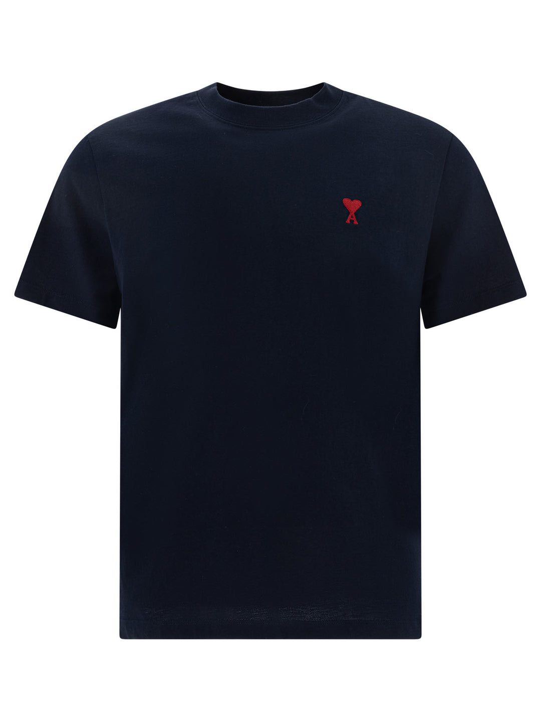 Ami Paris Crew-Neck T-Shirt With Logo T-shirts - Blue | 06280faf65c090de50eedb50aec39efd1d43cec4