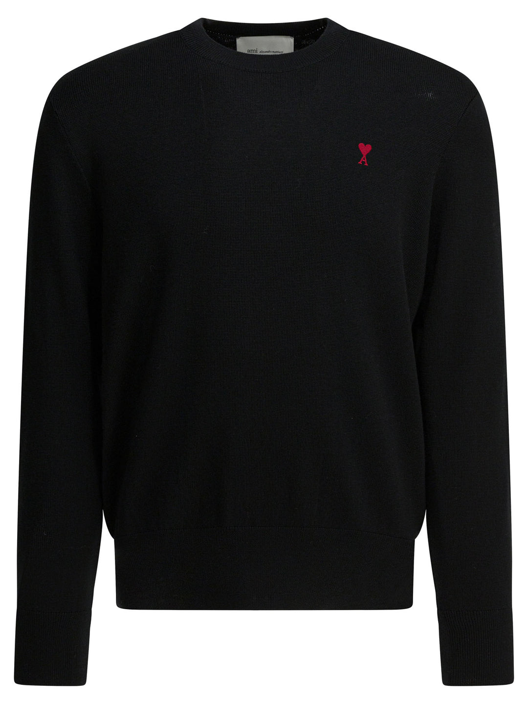 Ami Paris Wool Crewneck Sweater Knitwear - Black | 4db750618cff62baac09e8baa9d7bc1f509b856c