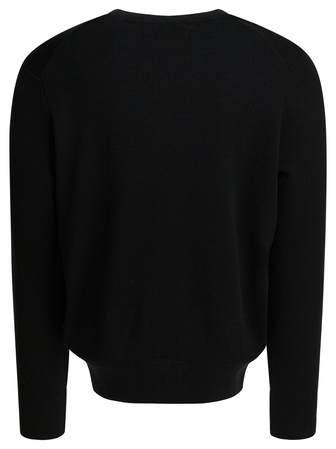 Ami Paris Wool Crewneck Sweater Knitwear - Black | 82aba308588c5709c4dfbf8dd6b872fac974e371
