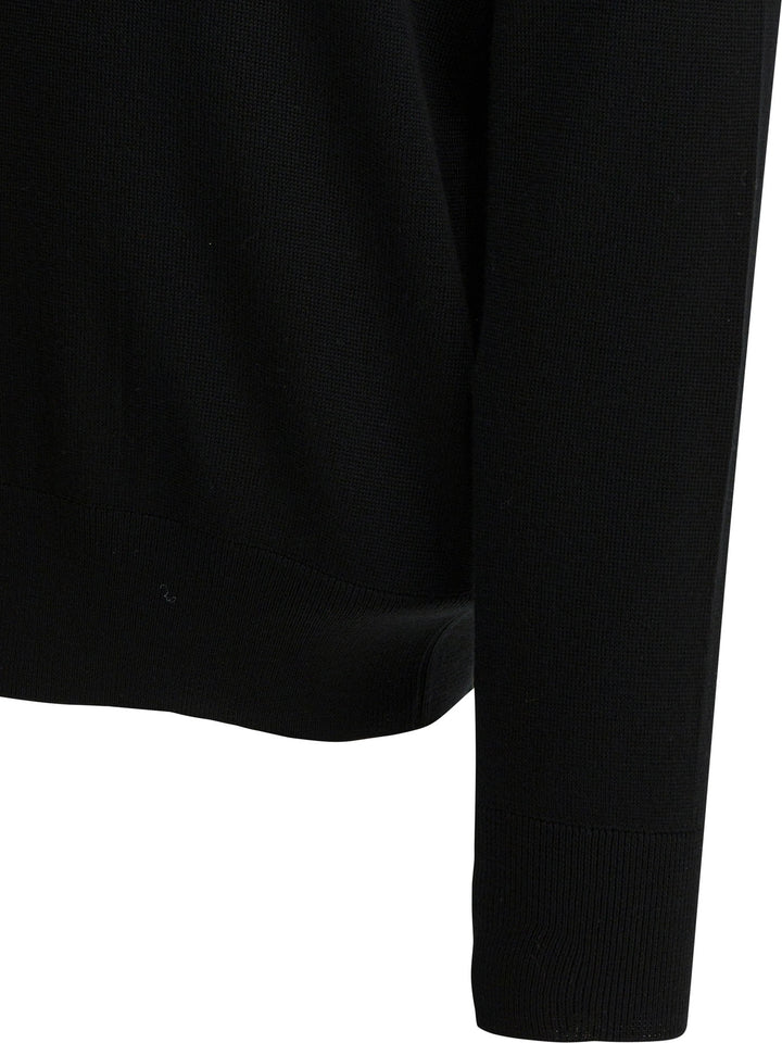 Ami Paris Wool Crewneck Sweater Knitwear - Black | db03ac87cc82adac7300c23139b090e31015b973