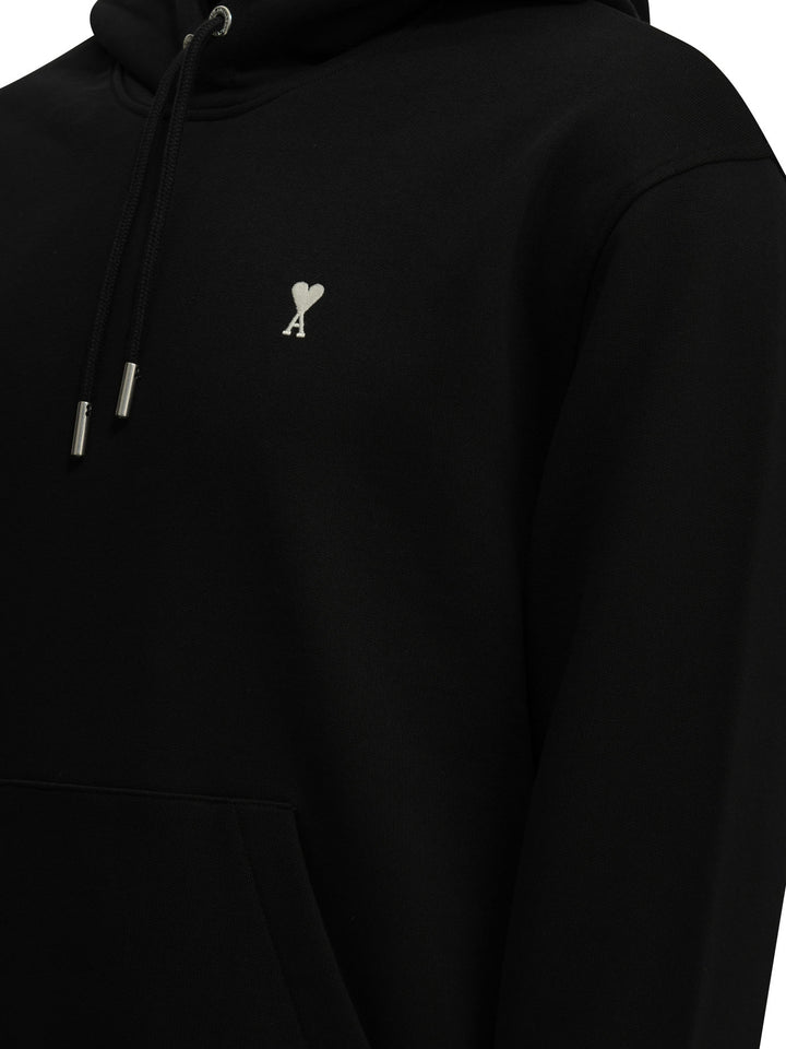 Ami Paris Hoodie With Logo Sweatshirts - Black | de603131f04aa2976f270d26df2e1c2584040ae9