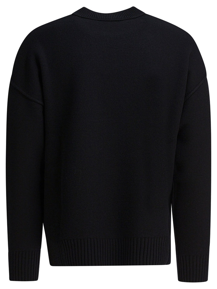 Ami Paris Ami De Coeur Knitwear - Black | 621a76db121a7aa19c9770710c97b215d8192400