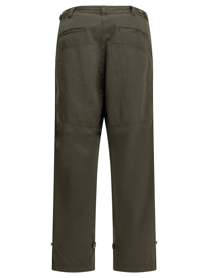 A.Presse Double Knee Trousers Green