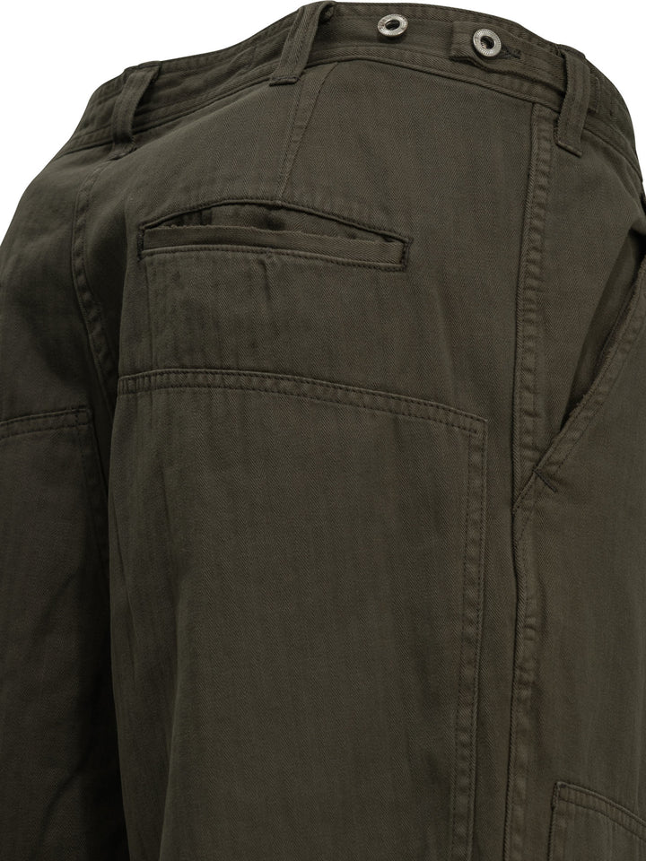A.Presse Double Knee Trousers Green