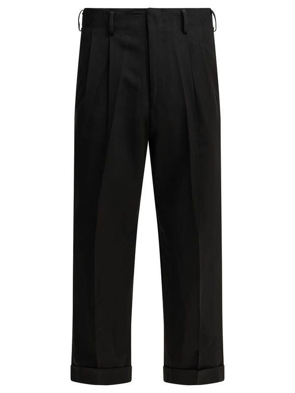 Tailored Pants Made Of Wool Blend Trousers Black