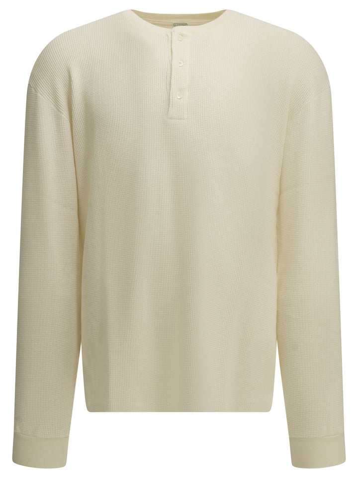 A.Presse Henley T-Shirt With A Honeycomb Pattern T-shirts - White | 2962db2dabe5bcfc9fac87f4bb556a3a62fefa98